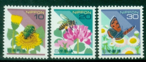 Japan-1997-1998-Definitive-Issue-Insects-and-Flowers-MUH