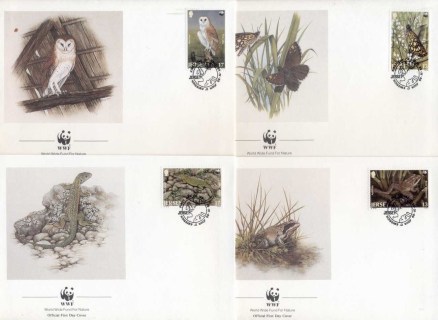 Jersey-1989 WWF Jersey Wildlife, Butterfly, Bird, FDC