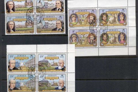 Jersey-1982-Links-with-France-3x-booklet-panes-FU