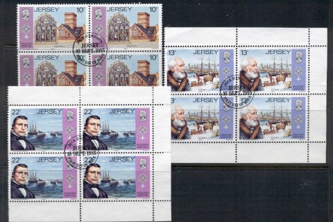 Jersey-1985-Heugenot-Heritage-3x-booklet-panes-FU