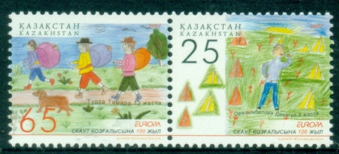 Kazakhstan-2007-EUROPA-Stamps-The-100th-Anniversary-of-Scouting-MUH