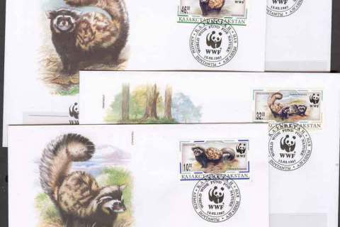 Kazakhstan-1997 WWF Marbled Polecat FDC