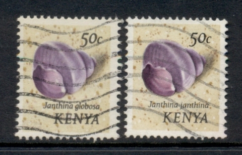 Kenya-1971-74-Pictorial-Seashells-50c-both-inscriptions-FU