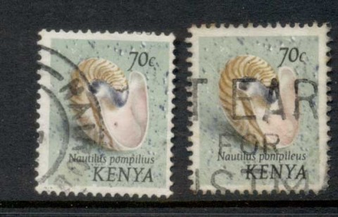 Kenya-1971-Pictorials-Shells-70c-both-inscriptions-grubby-FU