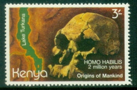 Kenya-1982-Origins-of-Mankind-3sh-Homo-habilis-MUH