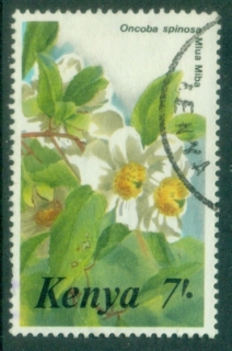 Kenya-1985-Pictorial-Flowers-7sh-Oncoba-spinosa-FU
