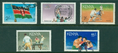 Kenya-1991-Summer-Olympics-Barcelona-7sh-creased-TRC-FU