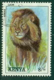 Kenya-1992-Wildlife-8sh-Lion-FU