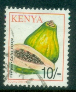 Kenya-2001-Pictorial-Crops-10sh-Papayas-FU