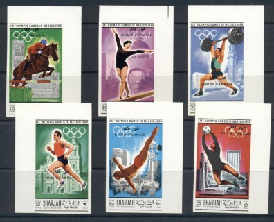 Khor-Fakkan-1968-Mi171-176b-Summer-Olympics-Mexico-City-IMPERF-MLH