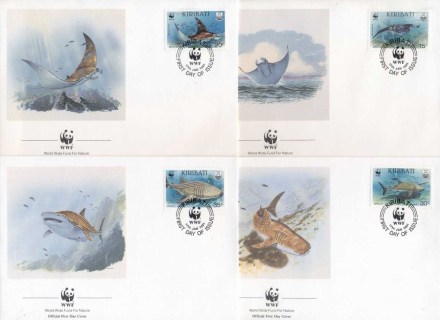 Kiribati-1991 WWF Whale Shark & Mantra Ray FDC