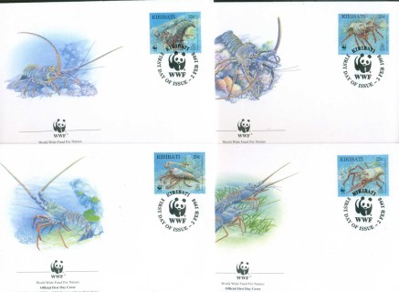 Kiribati-1998 WWF Pronghorn Spiny Lobster 4x FDC