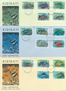 Kiribati-1990-Fish-Definitives-3x-FDC-lot70953