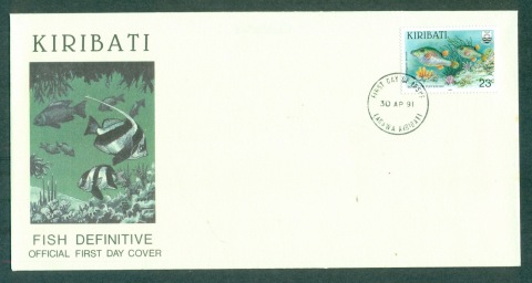 Kiribati-1991-Fish-Definitives-23c-FDC-lot70954