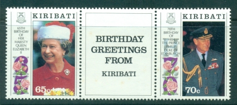 Kiribati-1991-QEII-Phillip-70th-Birthday-label-MUH-Lot30041