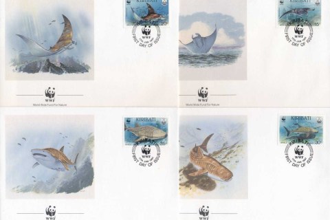 Kiribati-1991 WWF Whale Shark & Mantra Ray FDC