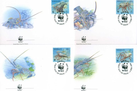 Kiribati-1998 WWF Pronghorn Spiny Lobster 4x FDC