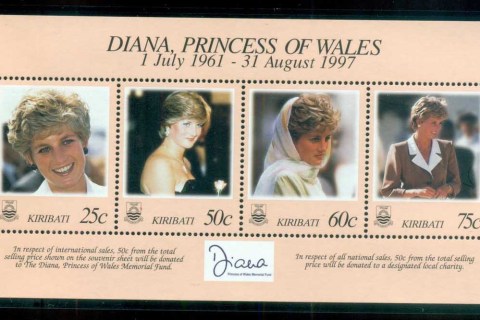 Kiribati-1998 Princess Diana in Memoriam, Always in our Hearts MS