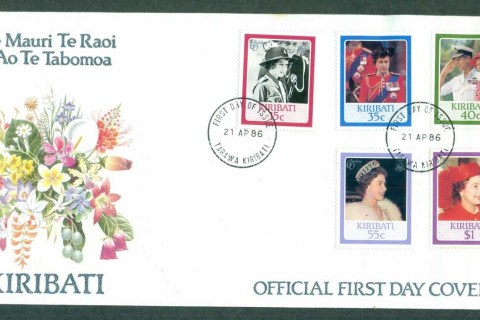 Kiribati-1986-QEII-60th-Birthday-FDC-lot70941