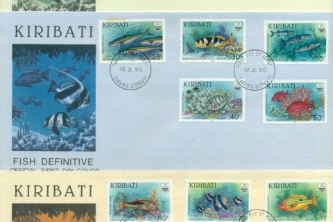 Kiribati-1990-Fish-Definitives-3x-FDC-lot70953