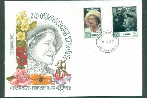 Kiribati-1990-Queen-Mother-90th-Birthday-FDC-lot70952