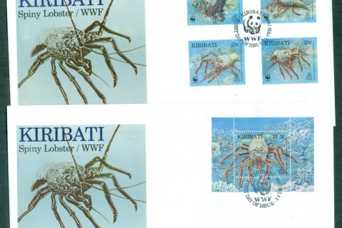 Kiribati-1998-WWF-Spiny-Lobster-MS-2xFDC-lot70969