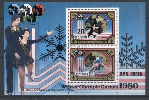 Korea-DPR-1980-Winter-Olympics-Medal-Winners-MS-CTO