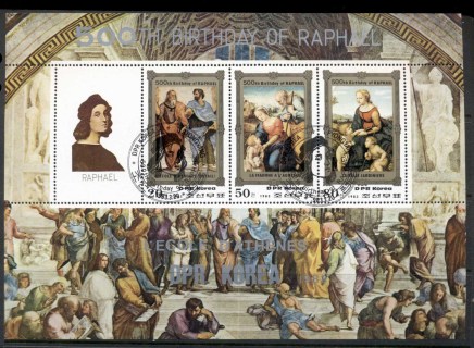 Korea-DPR-1983-Raphael-paintings-MS-CTO