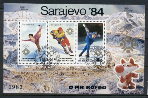 Korea-DPR-1983-Winter-Olympics-Sarajevo-MS-CTO