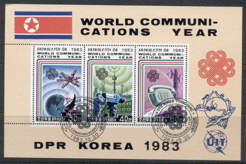 Korea-DPR-1983-World-Communications-Year-MS-CTO