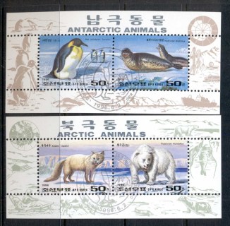 Korea-DPR-1996-Arctic-Animals-2x-MS-CTO