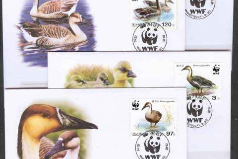 Korea-DPR-2004 WWF Swan Goose FDCs