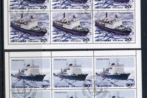 Korea-DPR-1984-Russian-Icebreaker-ships-2x-Sheetlet-CTO