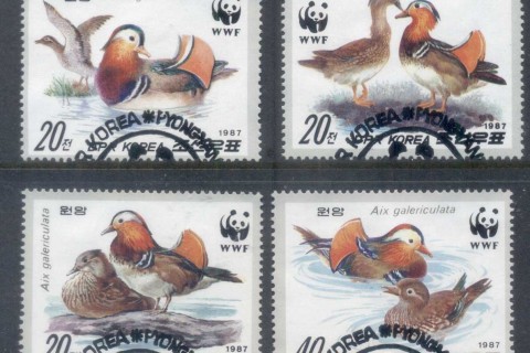 Korea-DPR-1987-WWF-Mandarin-Duck-FU