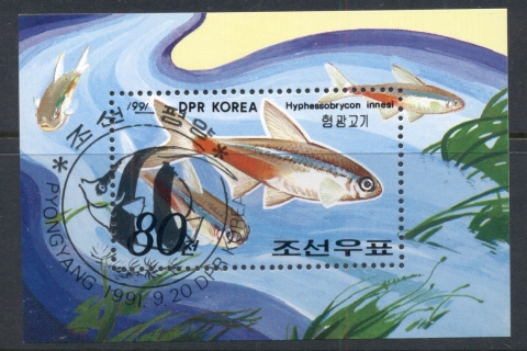 Korea-DPR-1991-Fishes-MS-CTO