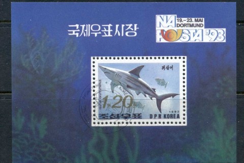 Korea-DPR-1993-Marine-Life-Shark-MS-CTO