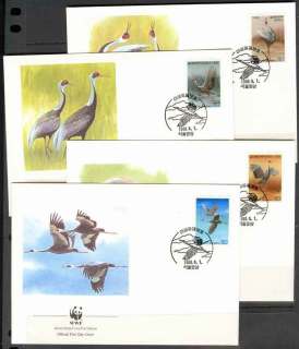 Korea-1988 WWF White Naped Crane FDCs