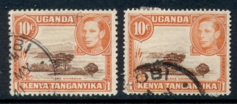 Kenya-Uganda-Tanganyika-1938-54-KGVI-Pictorial-10c-orange-brn-both-perfs-FU