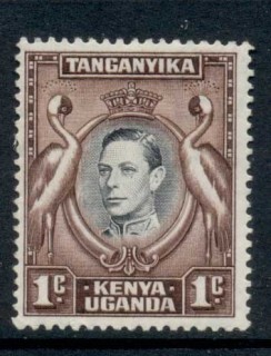 Kenya-Uganda-Tanganyika-1938-54-KGVI-Pictorial-1c-Perf-13x13-5-MLH