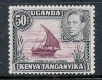 Kenya-Uganda-Tanganyika-1938-54-KGVI-Pictorial-Dhow-on-Lake-Victoria-50c-Perf-13x11-5-MLH