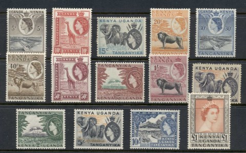 Kenya-Uganda-Tanganyika-1954-59-QEII-Pictorials-15c-gum-adhesions-MLH