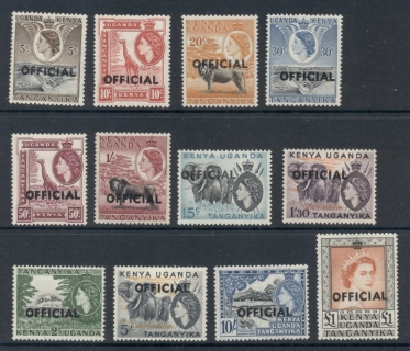 Kenya-Uganda-Tanganyika-1959-QEII-Pictorials-Tanganyika-use-Opt-Officials