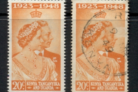 Kenya-Uganda-Tanganyika-1948-KGVI-Silver-Wedding-20c-MLH-FU