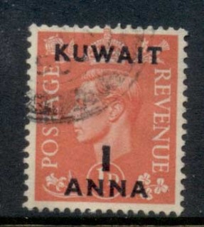 Kuwait-1948-49-KGVI-GB-Opts-1a-on-1d-FU