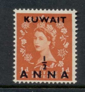 Kuwait-1952-54-QEII-Wilding-Opt-0-5a-on-0-5d-MLH