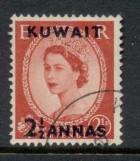 Kuwait-1952-54-QEII-Wilding-Opt-2-5a-on-2-5d-FU