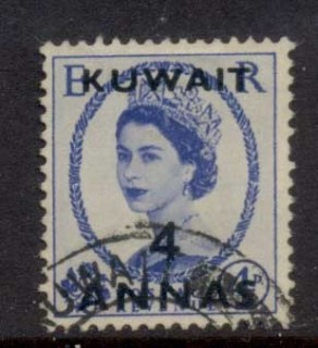 Kuwait-1956-QEII-Wilding-Opt-4a-on-4d-FU