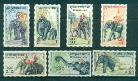 Laos-1958-Elephants-MUH-lot82887