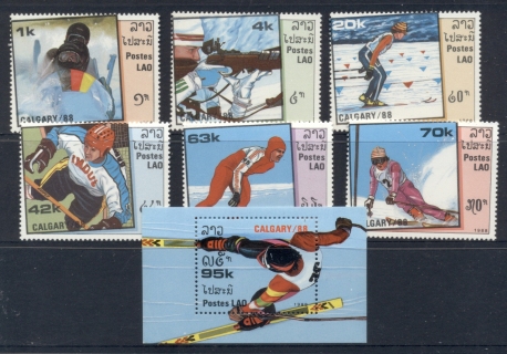 Laos-1988-Winter-Olympics-Calgary-MS-CTO