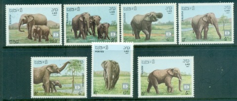 Laos-1987 WWF Elephants